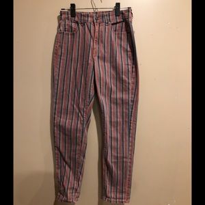 colorful striped jeans